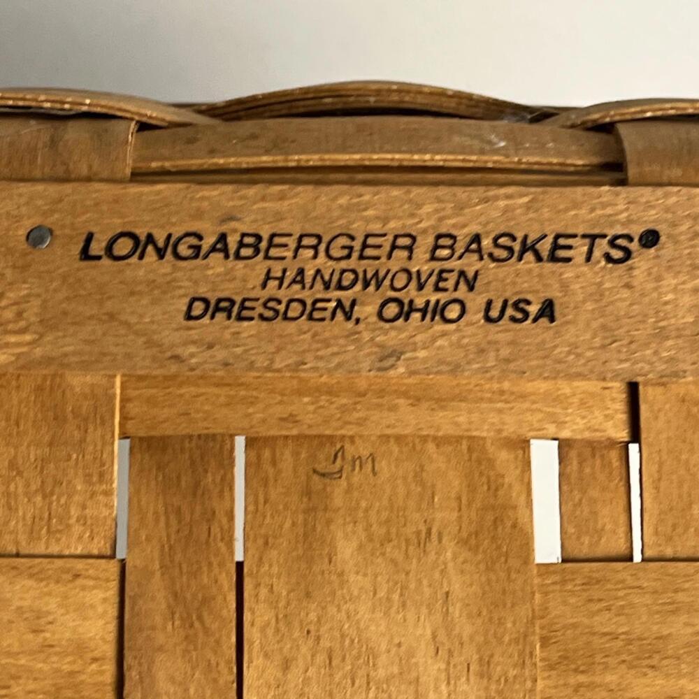 Vintage 1991 Longaberger Fixed Handle 12” X  12” X 4.5” Pie Basket - Picture 6 of 7